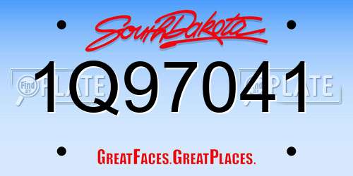 1Q97041 South Dakota License Plate