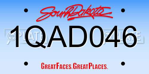 1QAD046 South Dakota License Plate