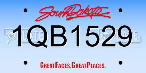 1QB1529 South Dakota License Plate