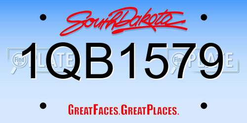 1QB1579 South Dakota License Plate