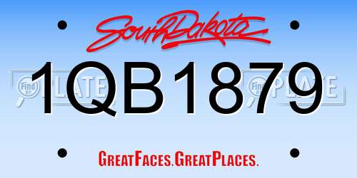 1QB1879 South Dakota License Plate