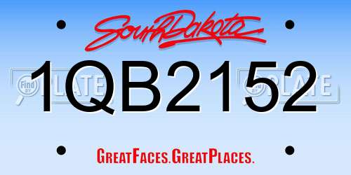 1QB2152 South Dakota License Plate