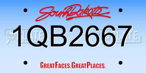 1QB2667 South Dakota License Plate