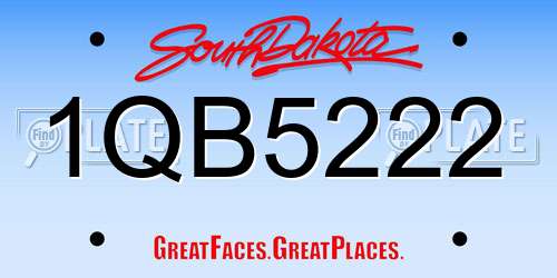 1QB5222 South Dakota License Plate