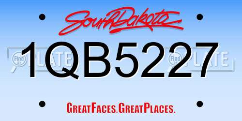 1QB5227 South Dakota License Plate