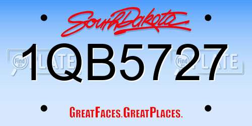 1QB5727 South Dakota License Plate