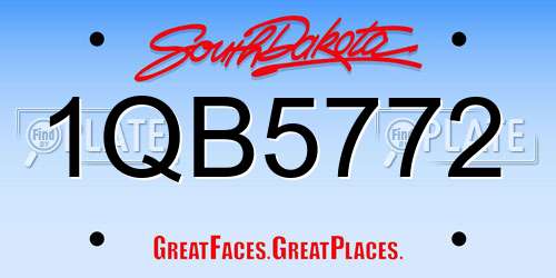1QB5772 South Dakota License Plate