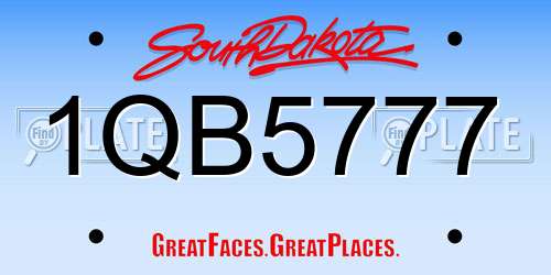 1QB5777 South Dakota License Plate