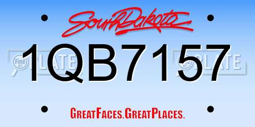 1QB7157 South Dakota License Plate