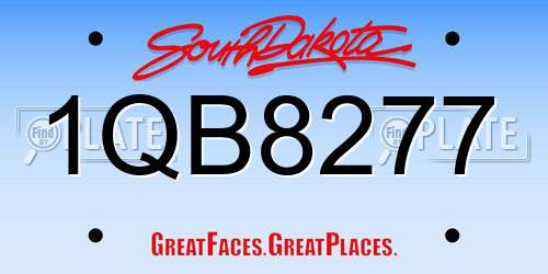 1QB8277 South Dakota License Plate