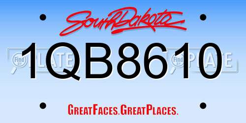 1QB8610 South Dakota License Plate