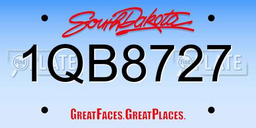 1QB8727 South Dakota License Plate