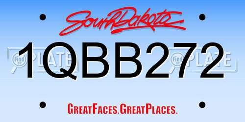 1QBB272 South Dakota License Plate