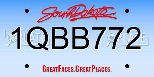 1QBB772 South Dakota License Plate
