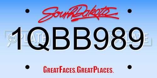 1QBB989 South Dakota License Plate