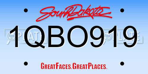1QBO919 South Dakota License Plate