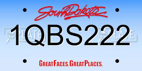 1QBS222 South Dakota License Plate