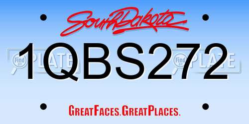 1QBS272 South Dakota License Plate