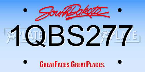 1QBS277 South Dakota License Plate