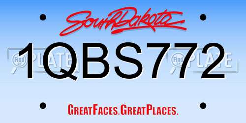 1QBS772 South Dakota License Plate