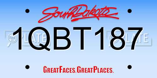 1QBT187 South Dakota License Plate