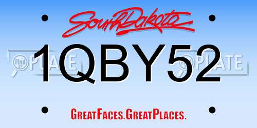 1QBY52 South Dakota License Plate