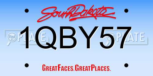 1QBY57 South Dakota License Plate