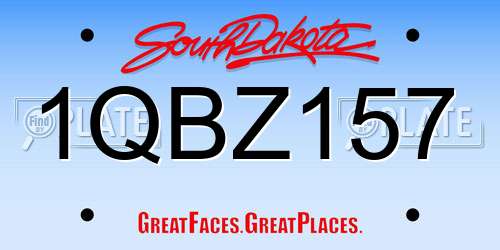 1QBZ157 South Dakota License Plate