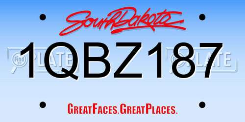 1QBZ187 South Dakota License Plate