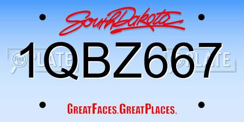 1QBZ667 South Dakota License Plate