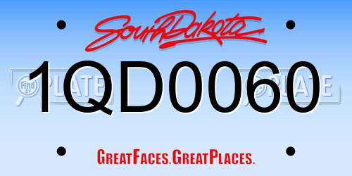 1QD0060 South Dakota License Plate