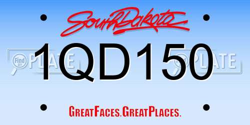 1QD150 South Dakota License Plate