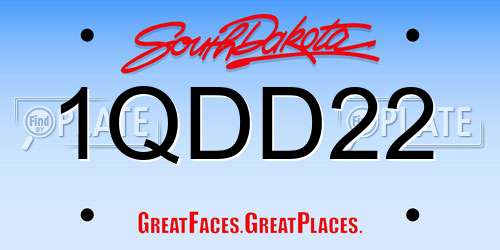 1QDD22 South Dakota License Plate