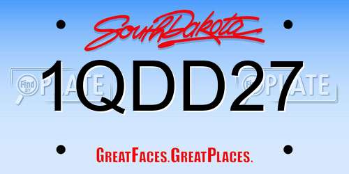 1QDD27 South Dakota License Plate