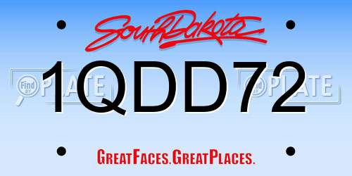 1QDD72 South Dakota License Plate