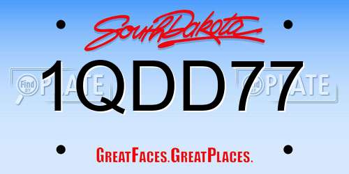 1QDD77 South Dakota License Plate