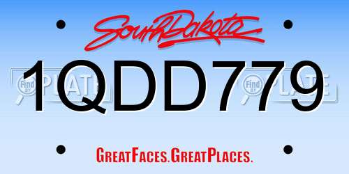 1QDD779 South Dakota License Plate