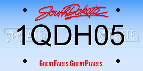 1QDH05 South Dakota License Plate