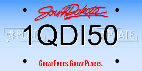 1QDI50 South Dakota License Plate