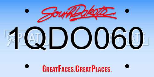 1QDO060 South Dakota License Plate