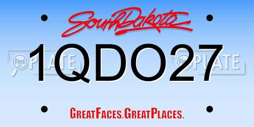 1QDO27 South Dakota License Plate