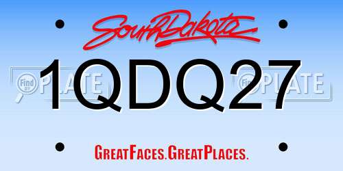 1QDQ27 South Dakota License Plate