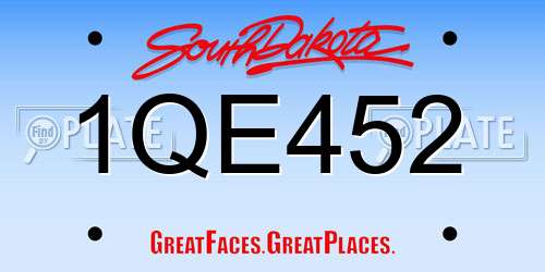 1QE452 South Dakota License Plate
