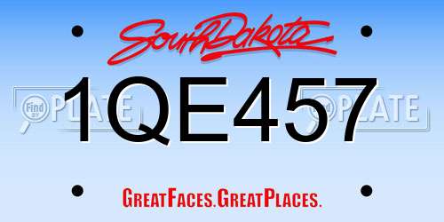 1QE457 South Dakota License Plate