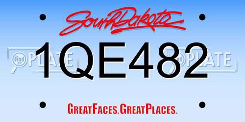 1QE482 South Dakota License Plate