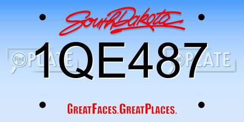 1QE487 South Dakota License Plate