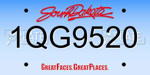 1QG9520 South Dakota License Plate