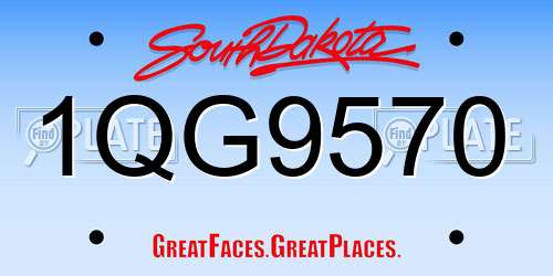 1QG9570 South Dakota License Plate