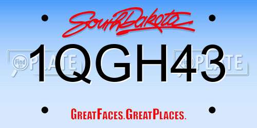1QGH43 South Dakota License Plate