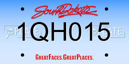 1QH015 South Dakota License Plate